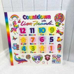 LISA FRANK COUNTDOWN GLITTERY BOOK WITH SEVERAL LISA FRANK CHARACTERS‎ NWT